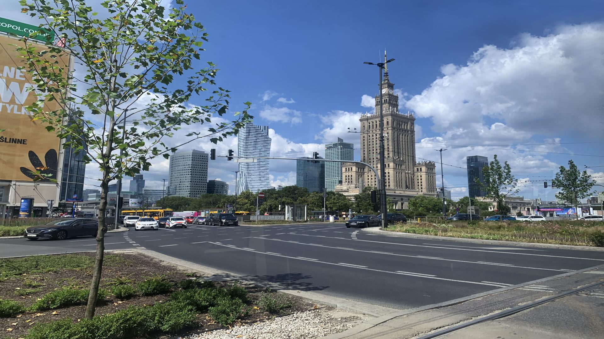 obraz przedstawiający centrum warszawy