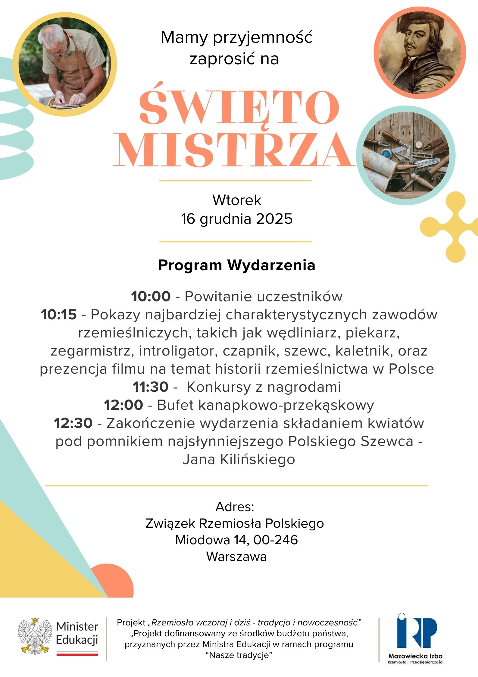 Mazowiecka Izba ma przyjemność zaprosić na „Święto Mistrza”, które odbędzie się 16 grudnia 2025 roku. 